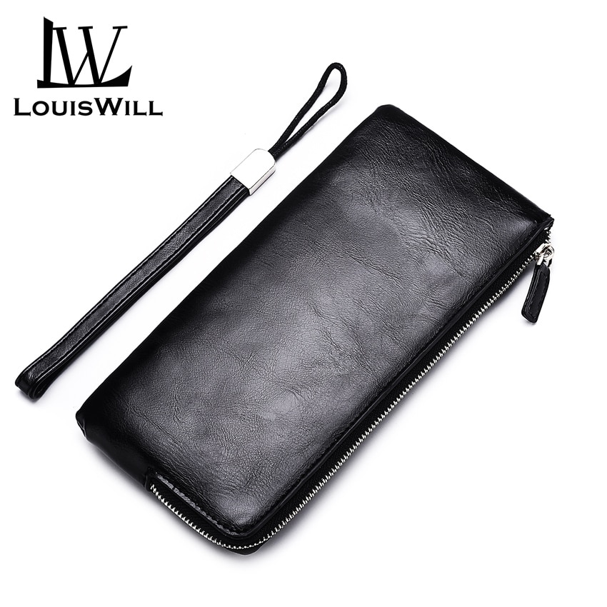 LouisWill longs portefeuilles hommes portefeuilles en cuir PU portefeuilles hommes sacs sacs à main à glissière unique pli porte-cartes sacs à main sacs