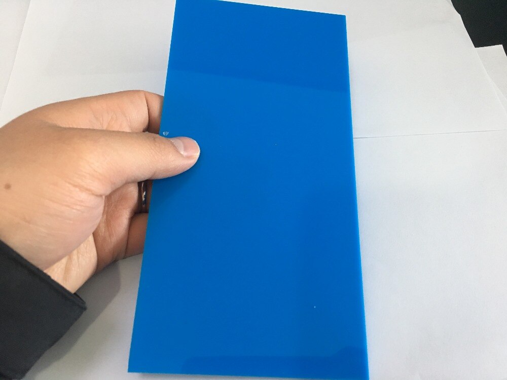J582 9 farver 10*20*0.23cm farverige opacitas akrylplade perspex ark plastplade diy model rusland: Blå