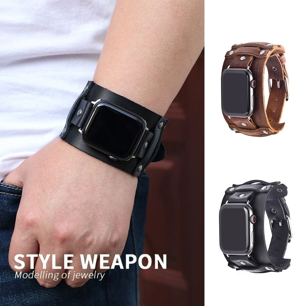 Punk Band Strap Leather Watch Strap Watch Band for Apple Watch Unisex