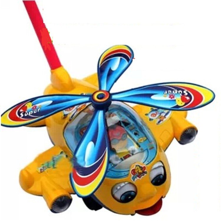 Baby toddler klapvogn skub fly børns legetøj musik med klokke single stick tunge dukke baby walker med hjul til barn