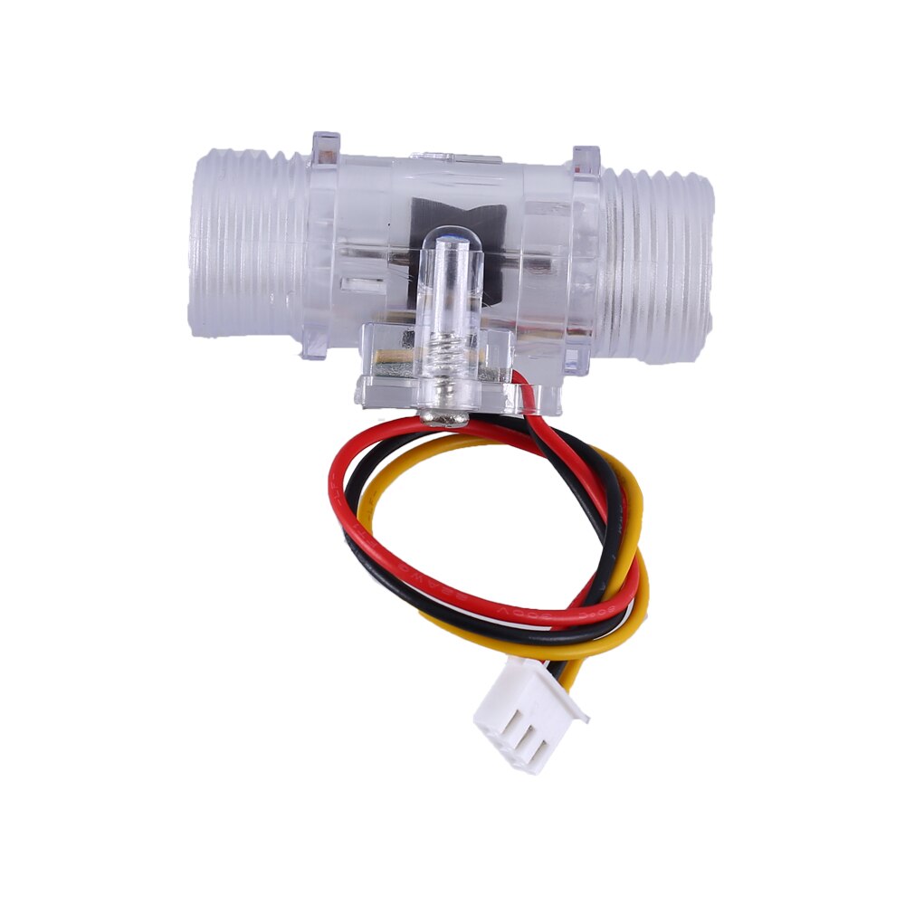 DN15 DC 5V 12V 1/2inch G1/2 Clear Water Flow Hall Sensor Switch Transparent Flowmeter Hall Sensor Counter 1.75MPa 30L/min