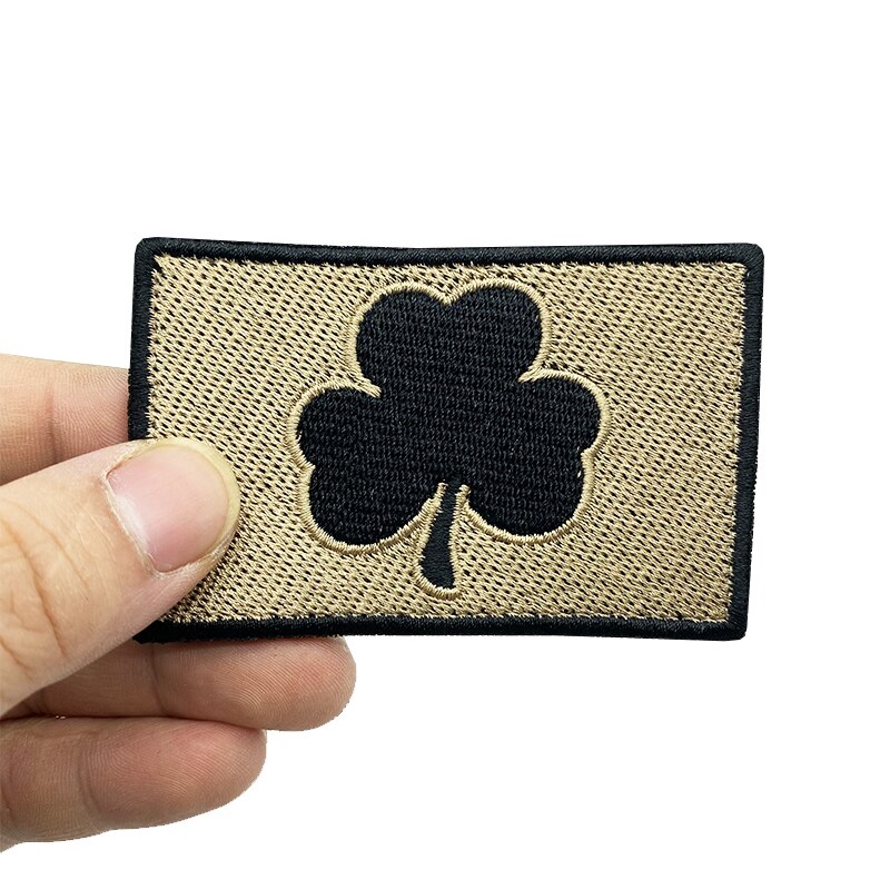 Shamrock Lucky clover Patches Velcro Embroidered Creativity Badge Hook and Loop Armband 3D Stick on Jacket Backpack Stickers