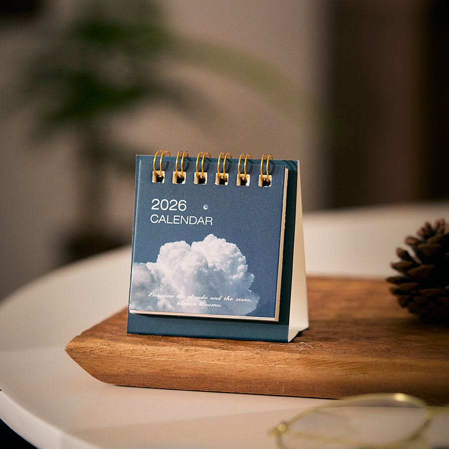 Mini Desk Calendar Dayd Starlight Series Portable Calendar Desktop Ornaments Check-In Plan Small Desk Calendar: Blue