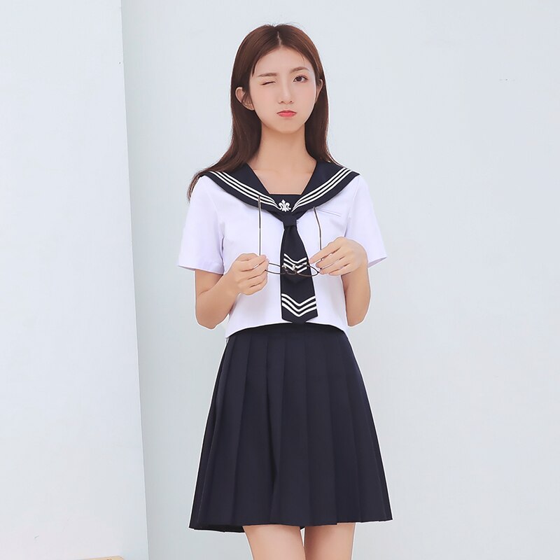School uniform set Student uniform tie Sailor suit set Table costume Japanese school uniform Girl Summer