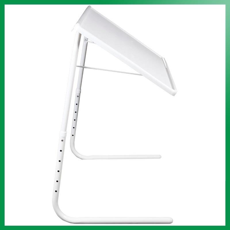 Mesa Auxiliar Plegable Portatil Ajustable para Cama Escritorio Ordenador Soporte Resistente Multifunción Blanco Hogar BN1008