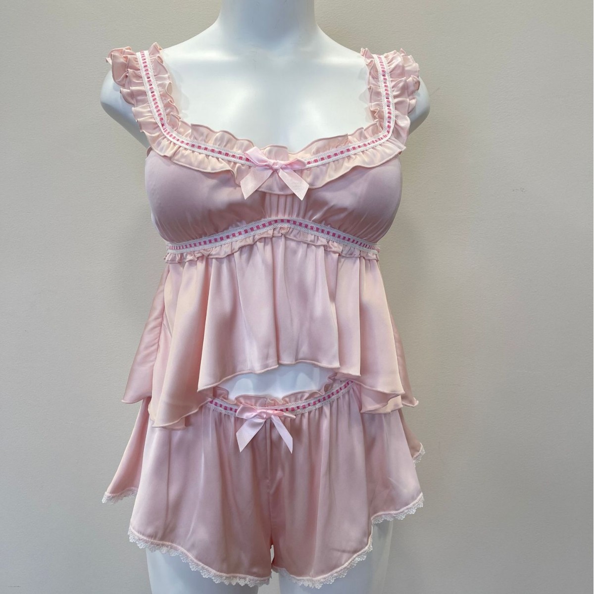 Kawaii Night Suits Sexy Nachtkleding Pyjama vrouwen Ijs Zijde Halter Jarretel Slaap Tops met Borst Pad Shorts Tweedelige set