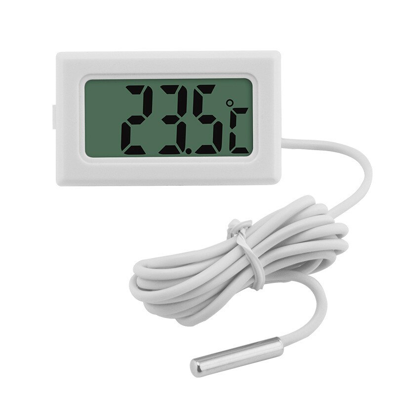 Medidor de temperatura para coche, medidor Digital LCD de-50 a 110 grados centígrados, medidores de temperatura del agua, piezas de coche, Sensor de temperatura, piezas de automóviles: White 1m line