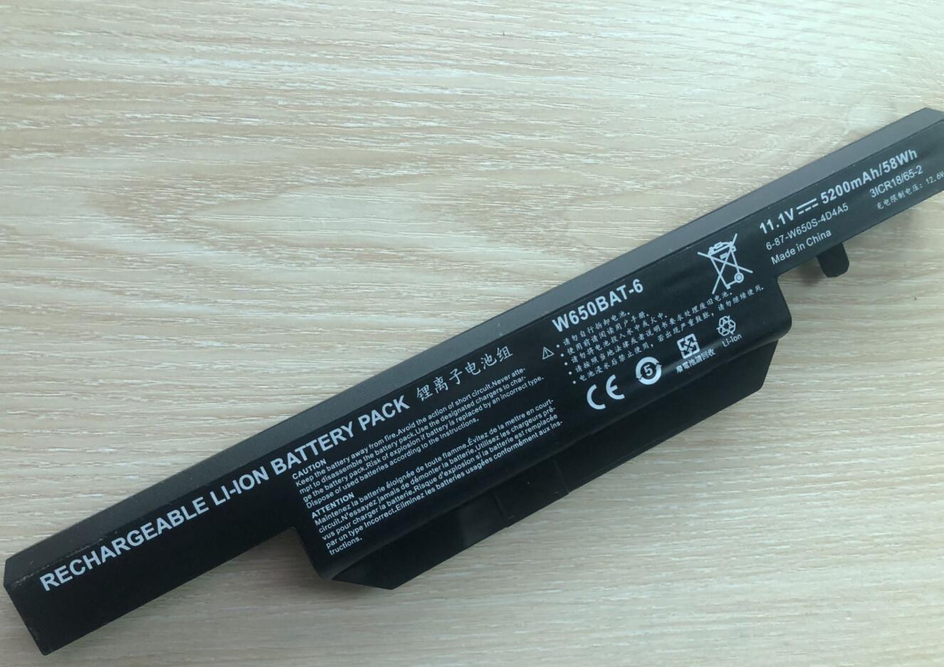 W650bat 6 batterie D&#39;ordinateur Portable pour Hasee K610C K650D K570N K710C K590C K750D série Clevo W650S W650BAT-6 batterie