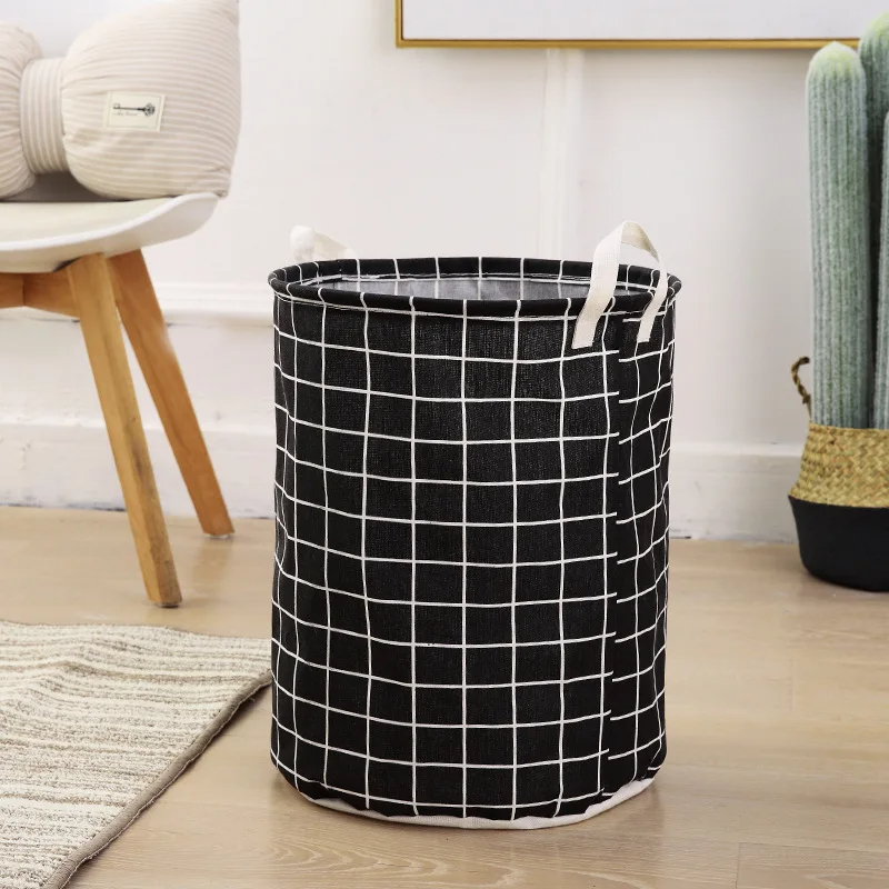 1PC Print Wasmand Opvouwbare Thuis Opbergtas Draagbare Katoenen Linnen Mand Waterdichte Vuile Speelgoed Kleding Emmer Organizer