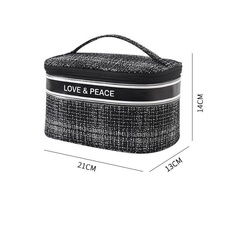 Make-uptas zomer toilettas trousse de toilette neceser mujer cosmetische tas vrouwen make-updoos met grote capaciteit: Zwart