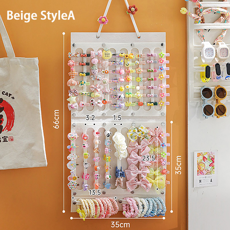 Organizador de lazos para el pelo, colgante de pared de gran capacidad, soporte para diadema, colgador de almacenamiento, accesorio para ahorro de espacio para habitación de niña: Rojo