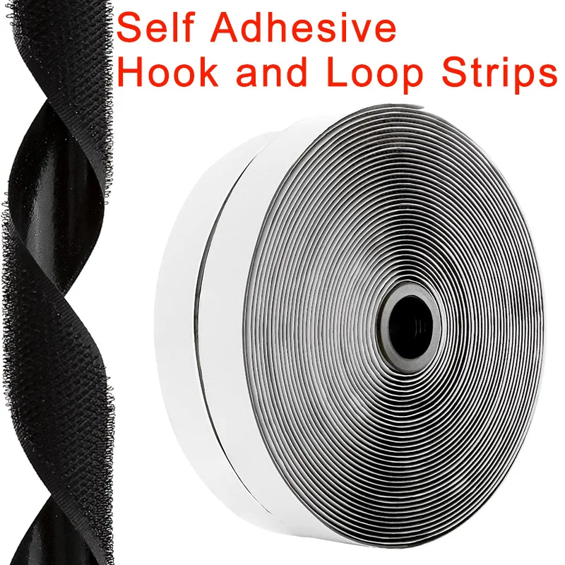 1 M/paar Zelfklevende Klittenband Tape Sticky Back Strips Zelfklevende Sluiting Montage Tape Hang Bevestiging 16/20/30/38/50/100mm