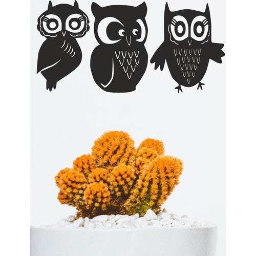 Unt 3-Uil Set Muur Decor - Ornament, Houten Decoratieve Tafel