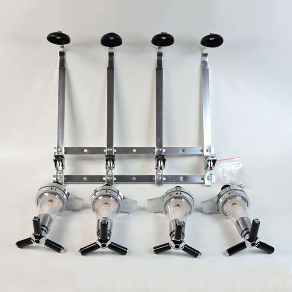 4 Spring-Loaded Station Bar Bottle Holder Beer Wall Mounted Racks Tools Wine Dispenser Drinking Pourer Party Home Space Saving