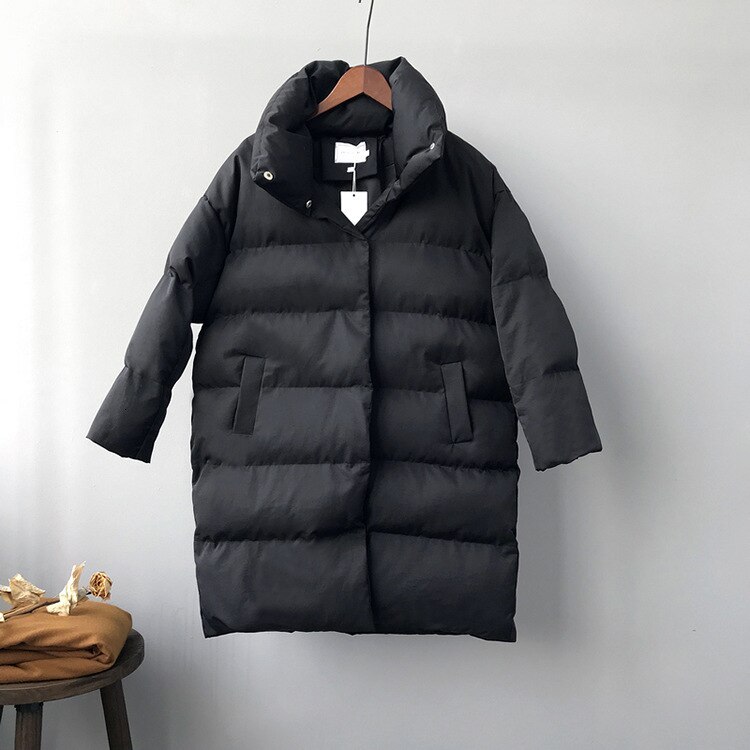 Ricorit Winter Capuchon Katoenen Gewatteerde Jas Vrouwen Lange Mouw Effen Kleur Warm Losse Lange Puffer Jassen Parka Jas куртка