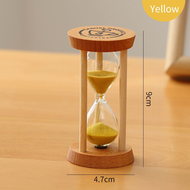 Home Decoratie Accessoires Zandloper 3 Minuten Zand Klok Horloge Glas Hout Mini 5 Minuut Douche Timer Trouwbedankjes SL-MZYX: yellow1 / 3 min