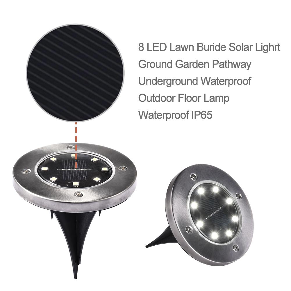 ABS Refreshing Garden LED Underground Solar Lamp Diode Light IP65 100mA 2V With 600mAh Ni-MH AAA Rechargeable Battery