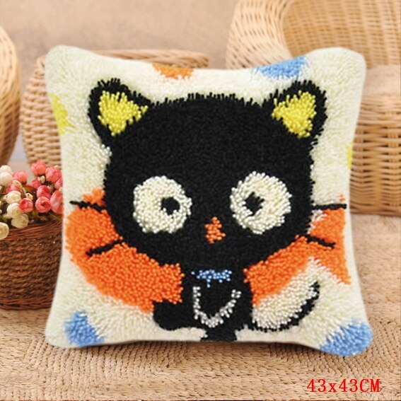 Loquet crochet tapis Kits mignon licorne loquet crochet Animal Foamiran tapis broderie oreiller coussin bouton paquet kussen knooppakket: ABZ160