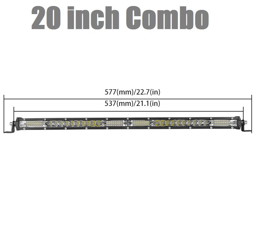 7 10 13 20 Inch Enkele Rij Offroad Led Licht Bar 18 W 36 W 54 W Led Verlichting bar Flood Spot Beam Dagrijverlichting Atv Suv: 20 inch Combo