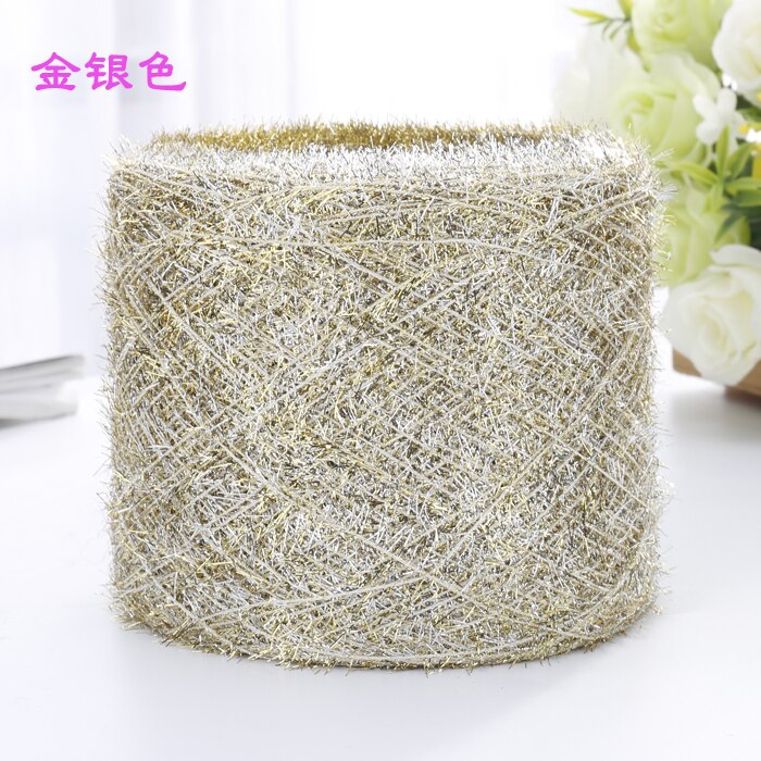 100g Plush Yarn Mutlicolor Hand Crochet Line Thread Yarns Knitting Sew Yarn Thread Needle Work: Gold