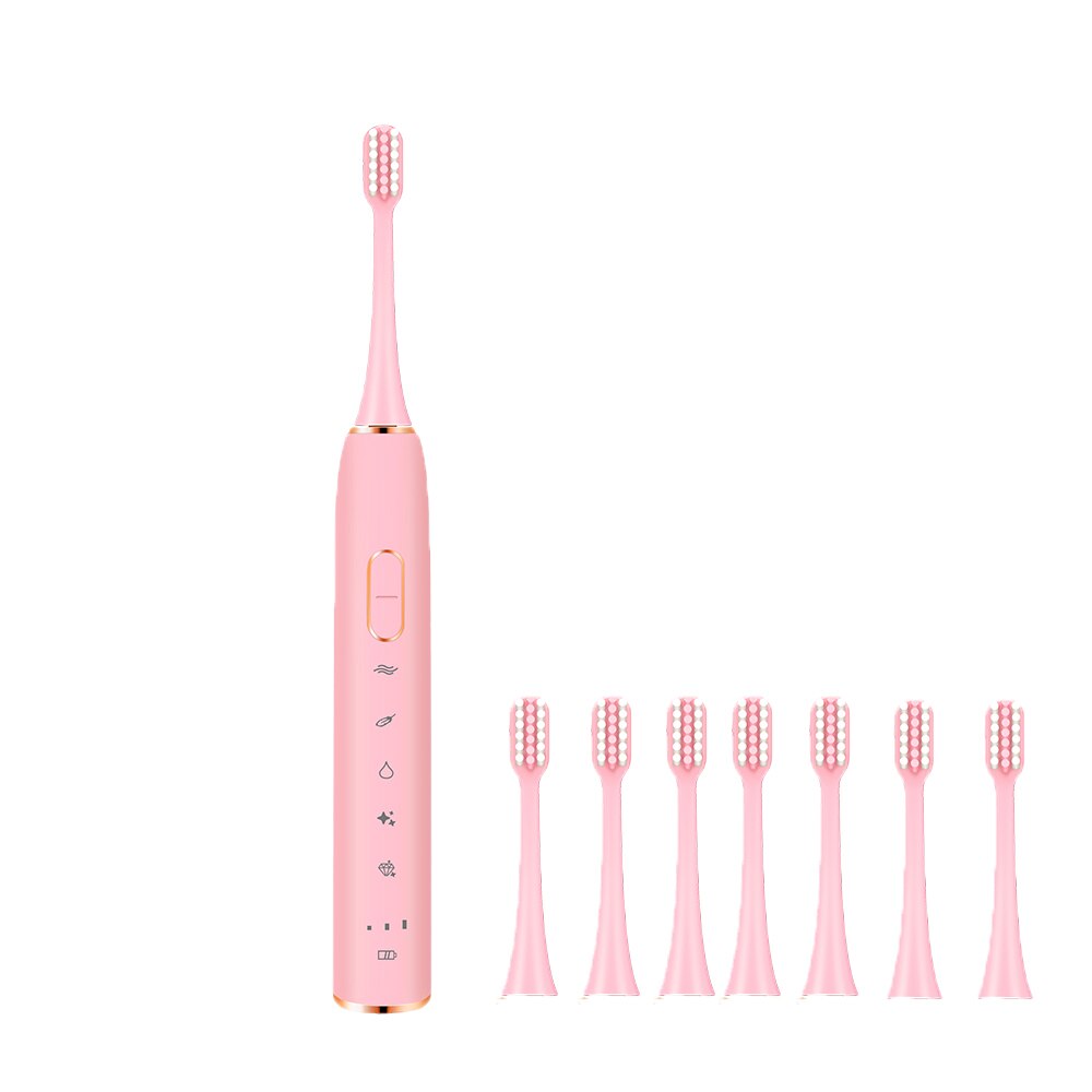 Electric Toothbrush S710 Ultrasonic Sonic toothbrush Wireless rechargeable battery IPX7 Waterproof extra brushes head