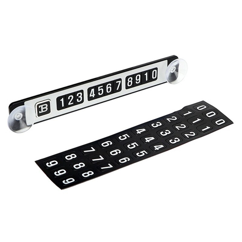 magnético para coche, tarjeta de estacionamiento temporal, etiqueta adhesiva para número de teléfono, placa de teléfono, marco de placa de coche: Plata