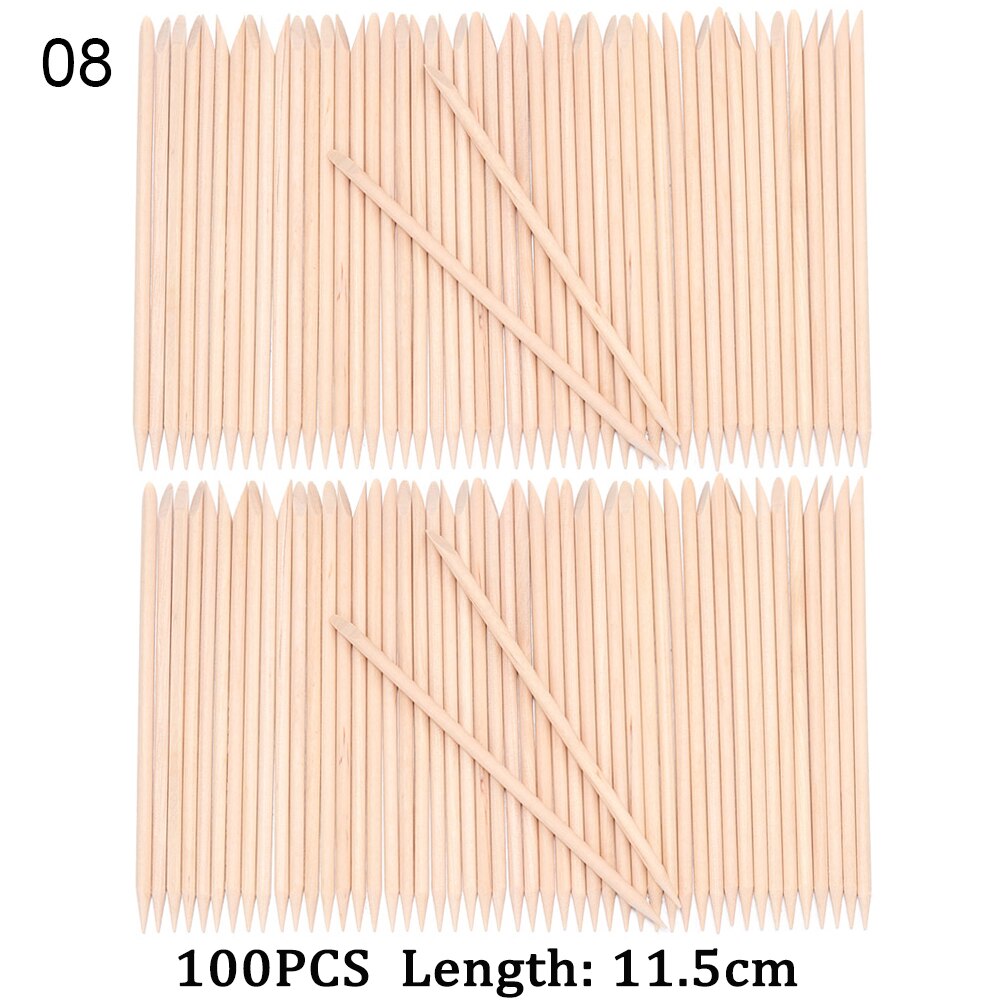 3 Sizes Orange Wood Sticks for Cuticle Pusher Cuticle Remove Tool forks for nails Manicures Tools 10/30/50/100Pcs/Set Whosale: 8