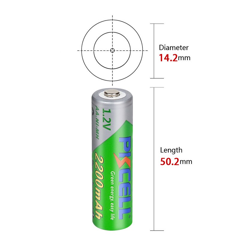 2/4 pces pkcell 1.2v 2200mah aa bateria recarregável nimh aa baixa auto descarga bateria lsd baterias pré-carregadas para brinquedos da câmera