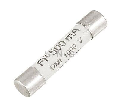 1000V 500mA 6.3 x 32mm White Ceramic Fuse for Multimeter