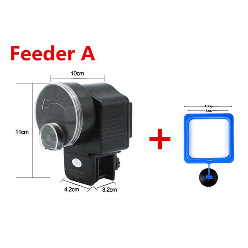 Aquarium Automatic Fish Feeder for Fish Tank Auto Feeders with Timer Adjustable Dispenser LCD Display Betta Turtle Pet Feeding: AF2003 -Square