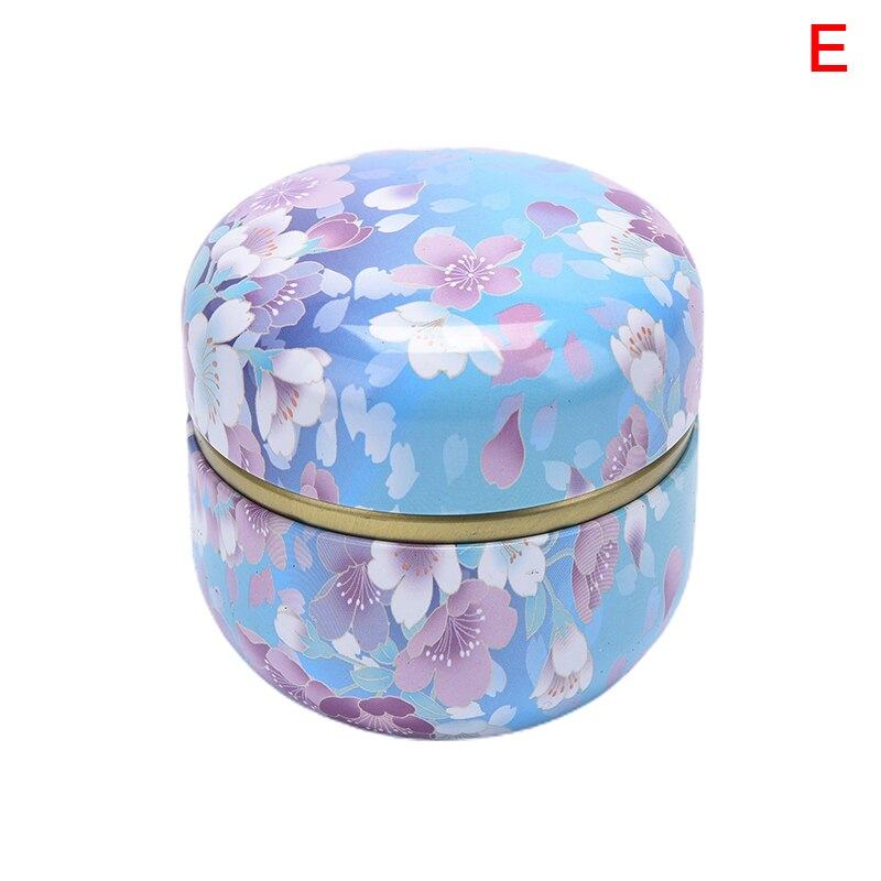 1pc Tea Containers Herbal Cans Candy Snacks Small Round Cans Mini Portable Tinplate Cans Packing Box: E