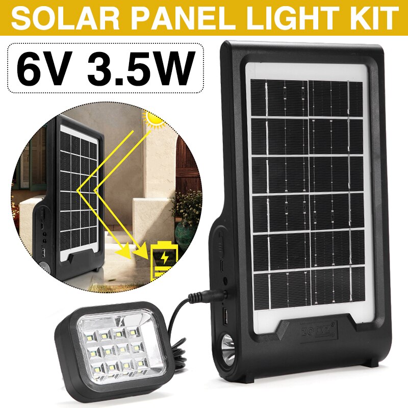 1 Pc Portable Solar Panel Power Storage Generator System Emergency Lamp Outdoor Camping with LED Light Home Solar Energy System