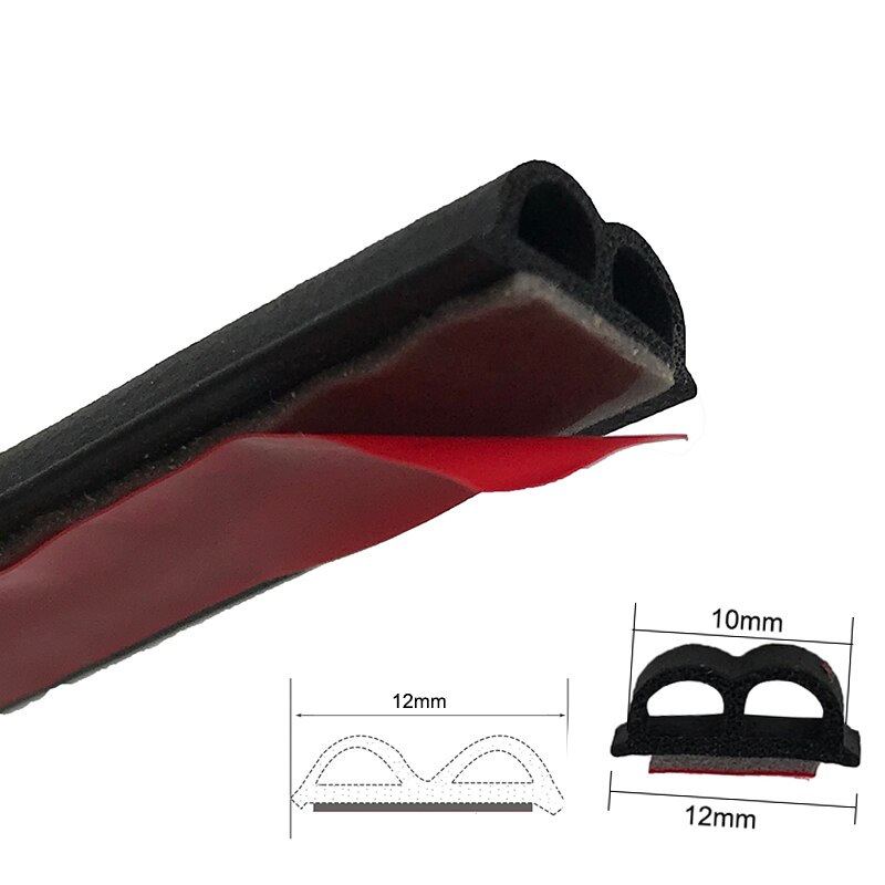 2meters B Style Rubber Seal Strip for Car Window Door Engine Cover Seal Edge Trim Noise: B type