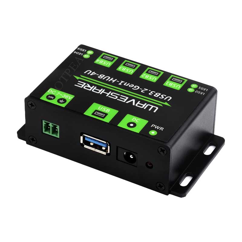 Industrieller USB-HUB USB3.2 Gen1 One-To-4U Onboard 7~36V DC-Stromanschluss für Multi-Systeme