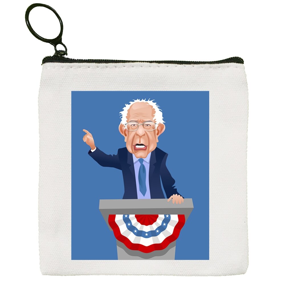 Bernie Sanders Inauguration Bernie Mood Canvas Coin Purse Coin Purse Collection Canvas Bag Small Wallet Zipper Key Bag: L