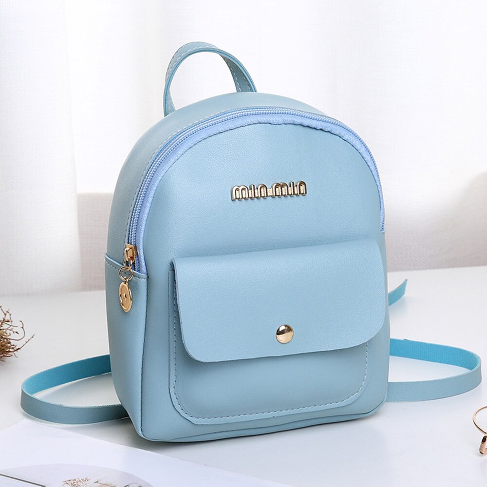 Mini Backpack Women Crossbody Bag For Teenage Girl Plaid Women Shoulder Phone Purse Korean Style Trendy Female Bagpack: Style B-blue