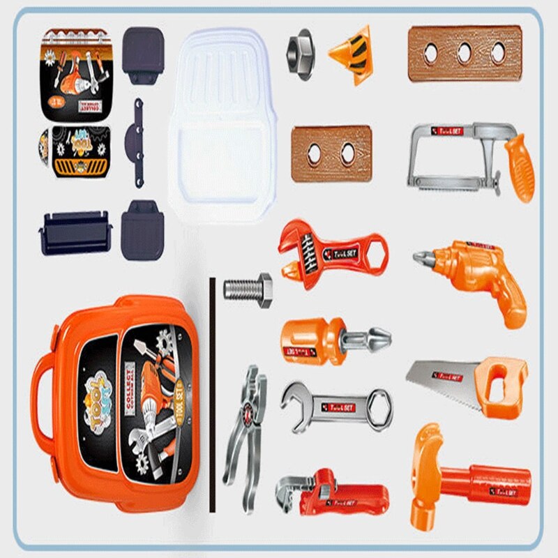 77HD Pretend Play Bouw Speelgoed Gereedschap Peuter Tool Set Met Elektrische Speelgoed Boor Tool Box Voor Kids Voor Peuters Kinderen jongens