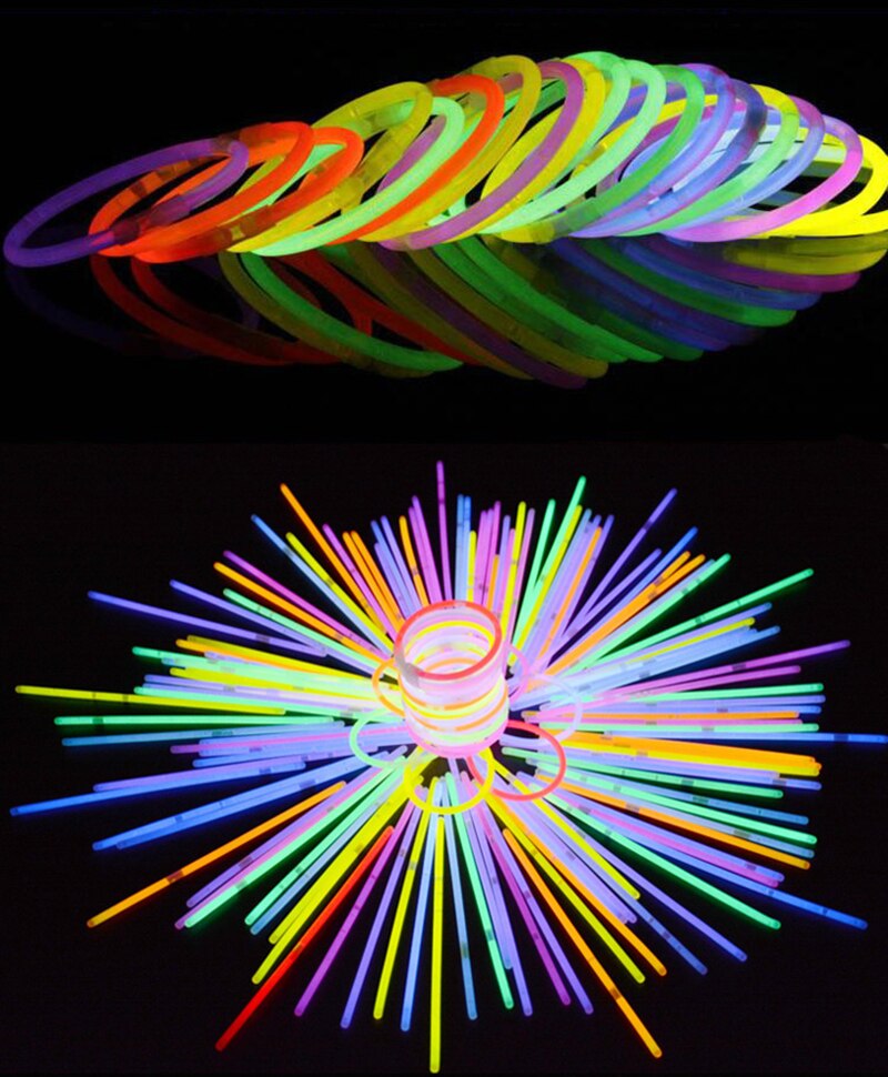 Speelgoed voor Kinderen Kleur Fluorescentie Light Glow Dark Stok Feestartikelen Glow Sticks Armbanden Kids Light Up Speelgoed 100pcs