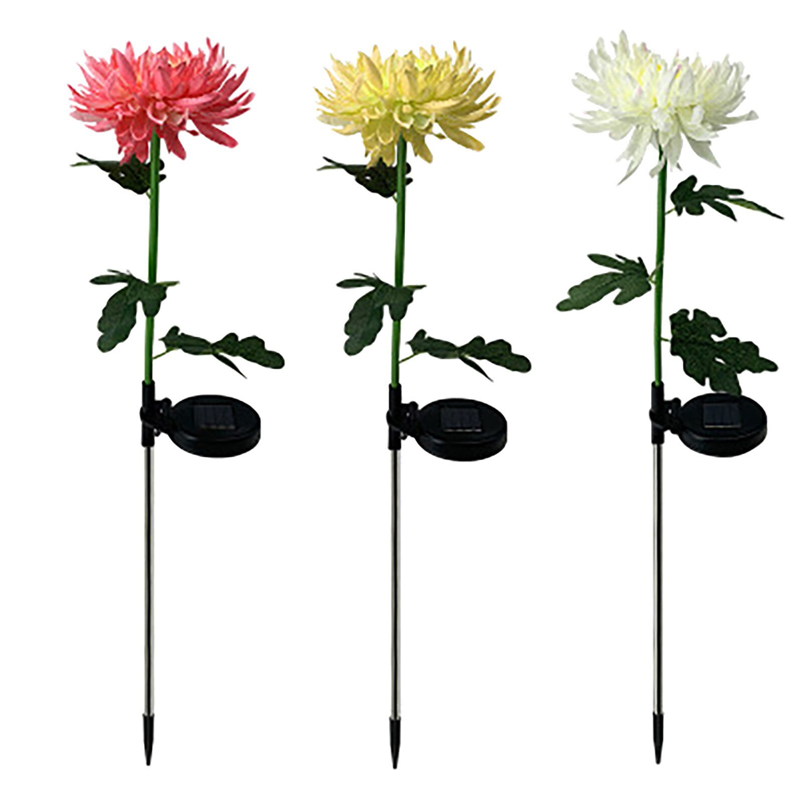 50@ Chrysanthemum Flowers Solar Light Led Outdoor Garden Simulation Flower Lawn Light Plug-in Garden Outdoor Garden Landscape