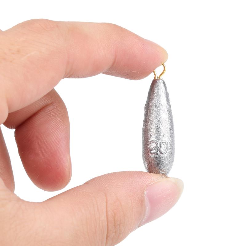 Pesas de plomo de tungsteno para pesca, aparejo carpa, aparejo, forma de gota de agua de plomo, 5 uds.