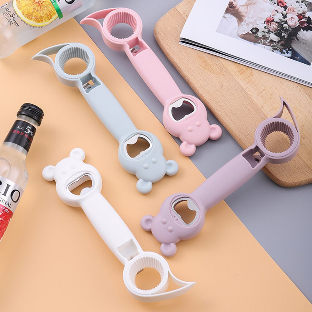 4 in 1 Beer Bottle Opener Multifunctional Destapador De Cerveza Mujer Topless Can Opener Kitchen Gadget Bar Tool Accessories