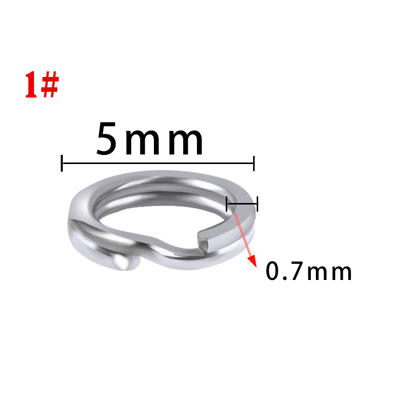 50/100 st fiskeringar i rostfritt stål, delad ring, förstärkt solid ring, dragkoppling, fisketillbehör: 120 mm / Vit