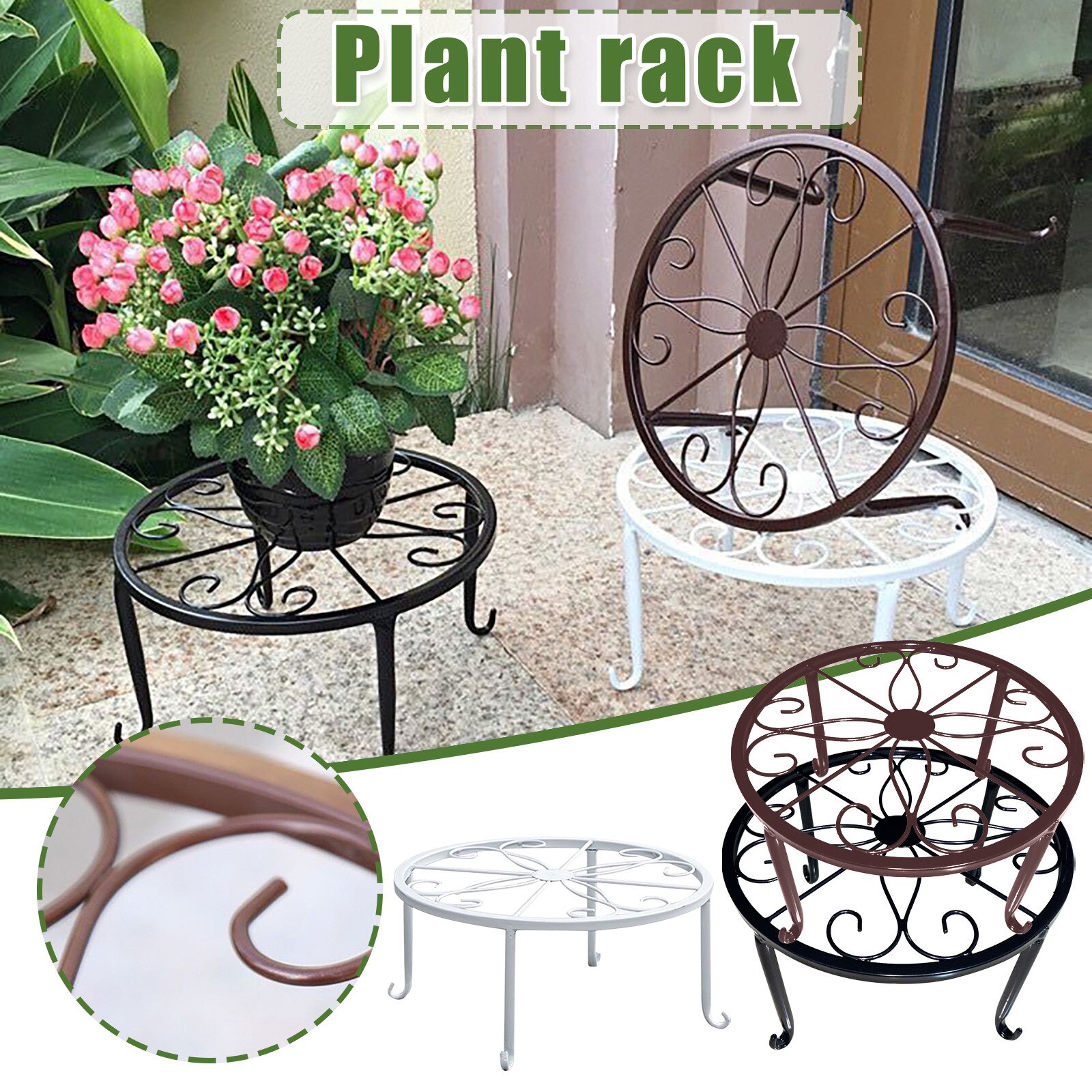 12-inch heavy pot plant stand, art forged pot , solid iron pot holder, decorative garden pot holder