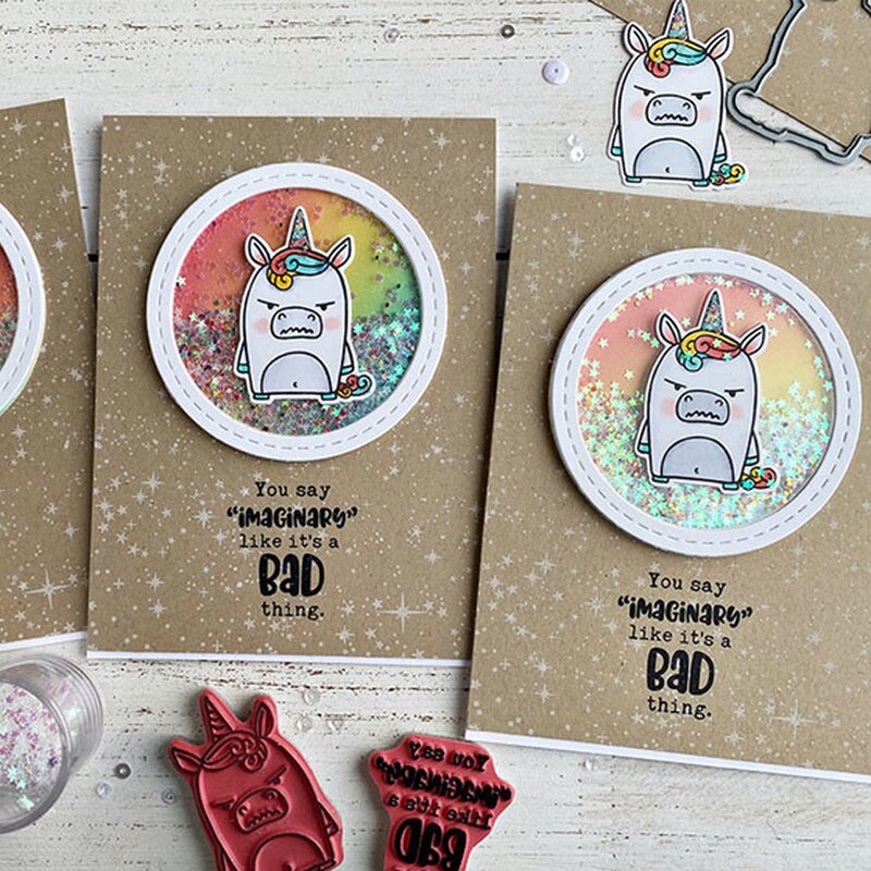 Set van 2 schattige kleine dieren (panda, kuiken, egel en zebra) met grappige sentimenten, stempel en stans voor doe-het-zelf scrapbooking