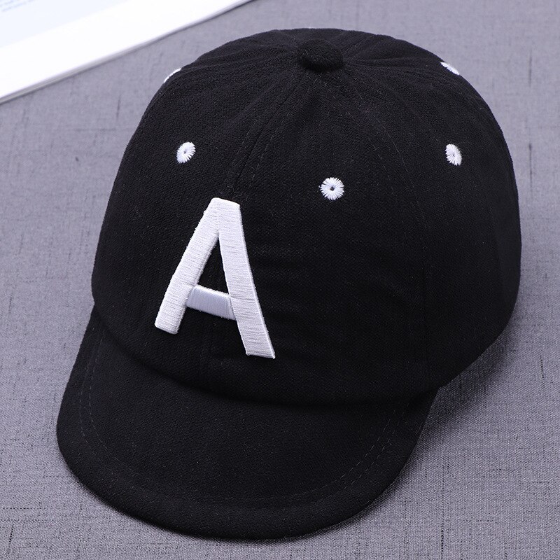 Gorra de béisbol bordada con letras A para bebé, gorro con hebilla ajustable, suave, con visera