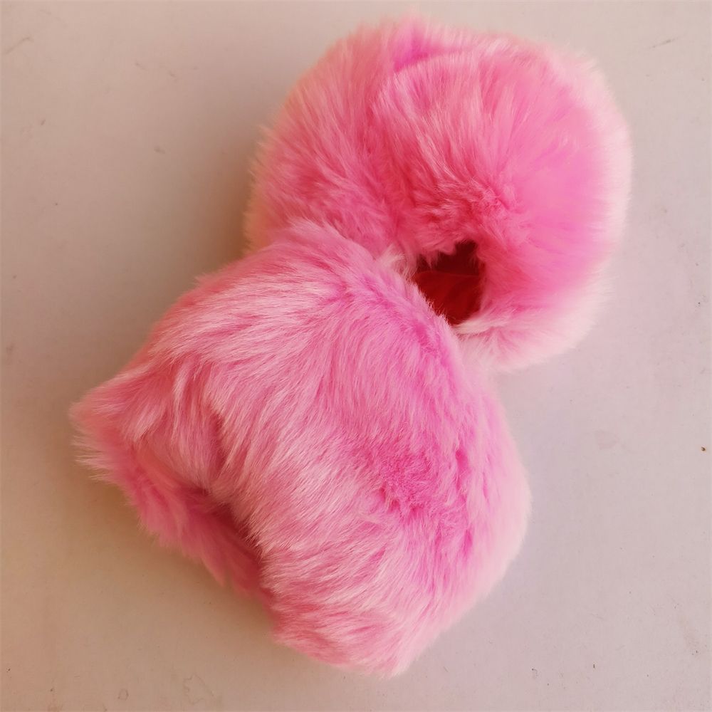 Manchette de poignet en fausse fourrure chaude, pour manteau en laine et vestes, manches longues, chauffe-bras: pink