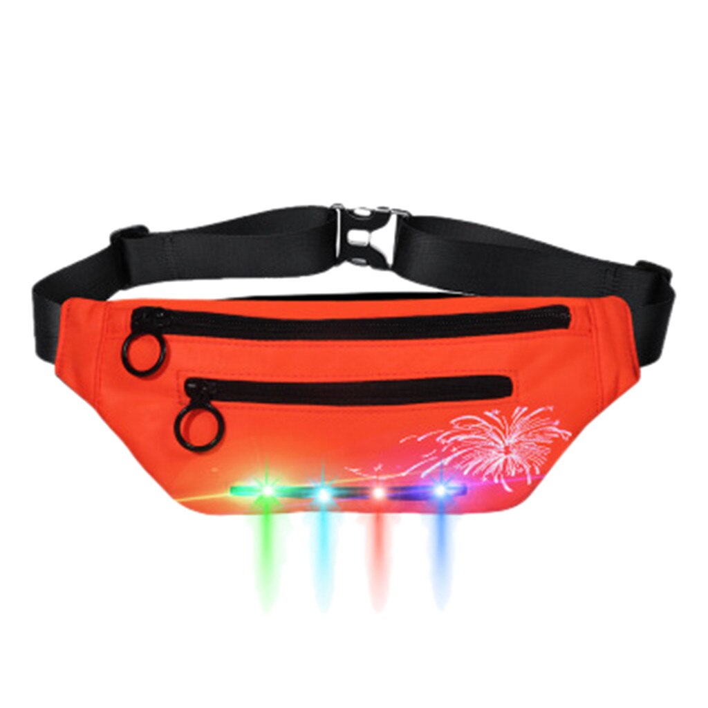 Männer Fanny Pack Led Flash-Glowing Laufen Taille Tasche Frauen Männer Reiten Wandern Telefon Geld Geldbörse Sport Gürtel Tasche Fanny packs: N