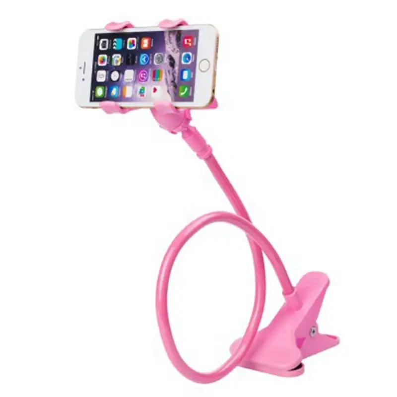 Universal- Faul Halterung praktisch Halfter Schwanenhals Ständer Stents flexibel Bett Schreibtisch Tisch Clip Halterung für Smartphone Halfter: Rosa
