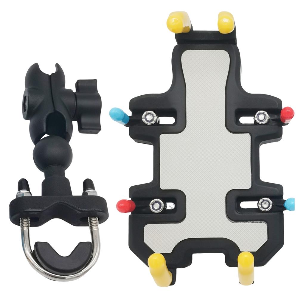 Phone Mount For Motorcycle Stable Shockproof Motorcycle Phone Mount Holder 360 Degree Rotatable Protective Multifunctional: WHITE