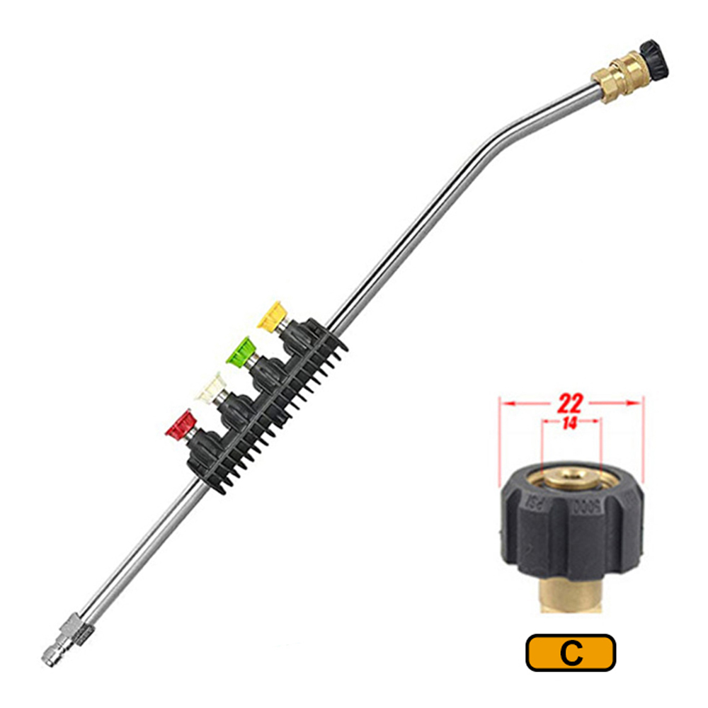 Pressure Washer Wand Extension 30 Degree Curved Angled Undercarriage and Gutter Cleaner Attachment 1/4 Inch Quick Connect 22Inch: C